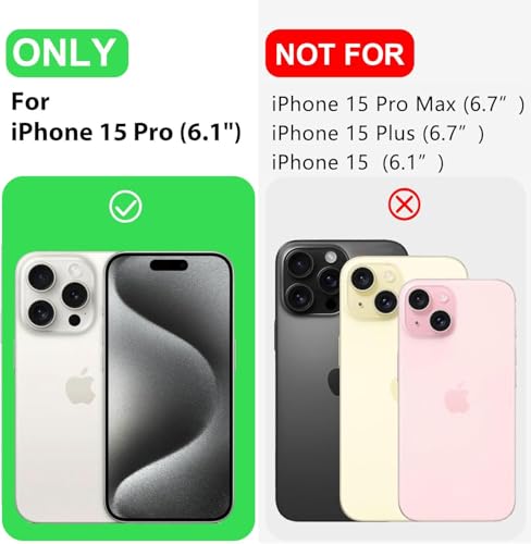 Image of DIZORO Compatible for iPhone 15 PRO Camera Protection Case 6.1, Slim Liquid Silicone Case 3 Layers Full Covered Soft Gel Rubber Phone Case Protective Cover 6.1 Inch - Matcha Green.