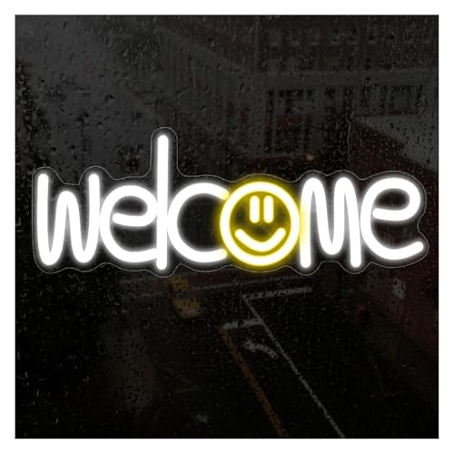 Enseigne lumineuse néon Welcome pour attirer les passants et animer votre devanture