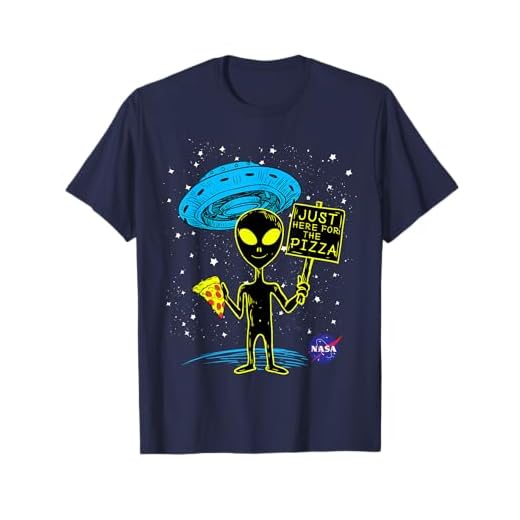 NASA UFO Alien Just Here For The Pizza Camiseta