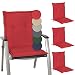 Beautissu Coussins de Jardin de Chaise Loft NL Rouge Set de 4 -100x50x6cm – Coussin Exterieur Jardin épais & Confortable – Coussin Dossier Bas