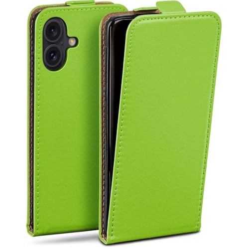 Étui de protection pour iPhone 16 en cuir synthétique vert 360