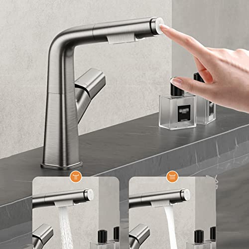 Mitigeur de salle de bain haute performance à levier unique et douchette de pulvérisation réglable