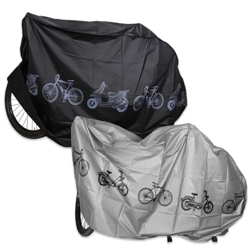 2 Stück Fahrradgarage Fahrradabdeckung Wasserdicht Anti-Staub UV Bike Cover Abdeckung Fahrrad Regenschutz Fahrrad Abdeckplane Fahrradschutzhülle Fahrradplane Wasserdicht Fahrrad Garage Outdoor