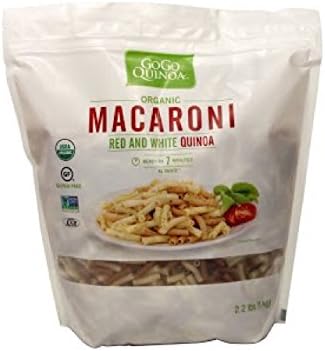 Gogo Quinoa Gluten Free Organic Red and White macaroni Organic, Gluten Free and Non-GMO Certified, Corn free and Vegan 4.4 Lbs
