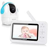 Baby Monitor with Camera and Audio, BIGASUO 5' 720P Baby Camera Monitor with Two-Way Audio Pan &...