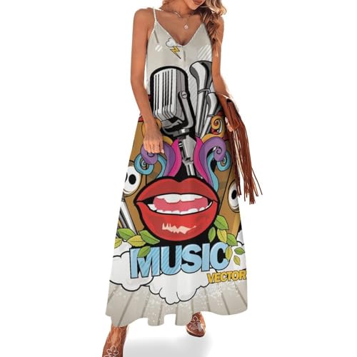 Robe longue instrument de musique pour vos soirées de plage et voyages d'été