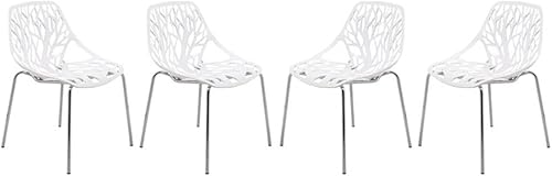 Miniatura 10 de LeisureMod Juego de 4 sillas de comedor modernas con patas cromadas - Sillas de comedor contemporáneas con estilo Menta,Negro