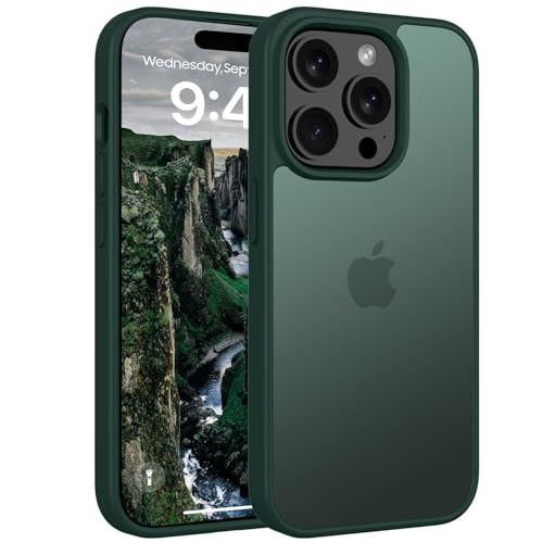Andwing Matt Hülle für iPhone 15 Pro 6,1 Zoll, Militärstandard FallSchutz Handyhülle für iPhone 15 Pro, Mattierte Durchs...
