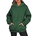 LPIGOH Oversized Hoodies for Women Casual Fleece Sweatshirts - Winter Clothes 2025 Long Sleeve Warm Sweaters - Baggy Athletic Pullove Y2k Hoodie to Wear with Leggings Spring Fashion Dark Green M