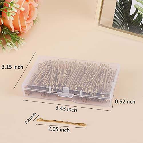 Laicky Bobby Pins, 200Count Blonde Hair Pins Hairpins With Box For Women Lady Girls Kids Hair Pin Invisible Wave Hairgrip Barrette Hairclip Bulk Hair Accessories (Blonde,2.2 Inch) #TOP1