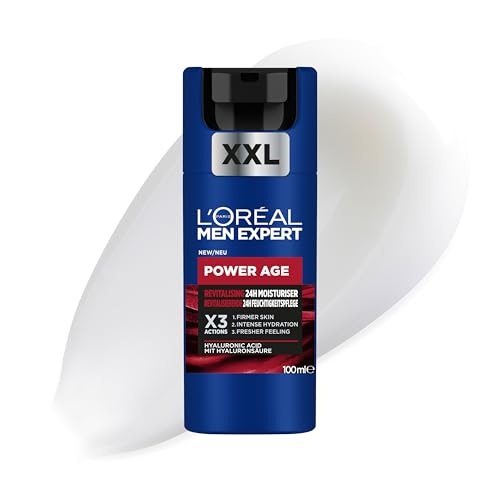 L'Oréal Men Expert XXL Gesichtspflege gegen Falten für Männer, Anti-Aging Feuchtigkeitscreme für matte Haut, Gesichtscreme für Herren mit Hyaluronsäure, Power Age, [Amazon Exclusive], 1 x 100 ml