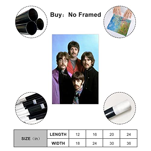The Beatles 1967 Poster sur toile pour chambre à coucher, bureau, décoration sans cadre : 60 x 90 cm - Les Beatles, Paul McCartney, John Lennon, RIngo Starr, George Harrison The Beatles 1967 Poster sur toile pour chambre à coucher, bureau, décoration sans cadre : 60 x 90 cm – Image 3
