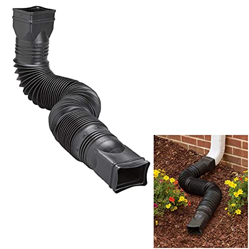Black Flexible Downspout Extension Gutter Connector Rainwater Drainage
