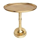 Toller Beistelltisch/Dekotisch rund Adlon mit klassischem Designer Mittelfuß in silber oder gold mit den Maßen ø 44 x H 52 cm. Casamia - jetzt Möbel fürs Leben kaufen.