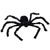GIANT POSEABLE HAIRY HALLOWEEN SPIDER - Over 3 Feet Wide
