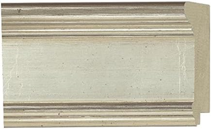 CountryArtHouse Picture Frame Moulding (Wood) 100ft Bundle - Traditional Silver Finish - 3.375" Width - 9/16" Rabbet Depth