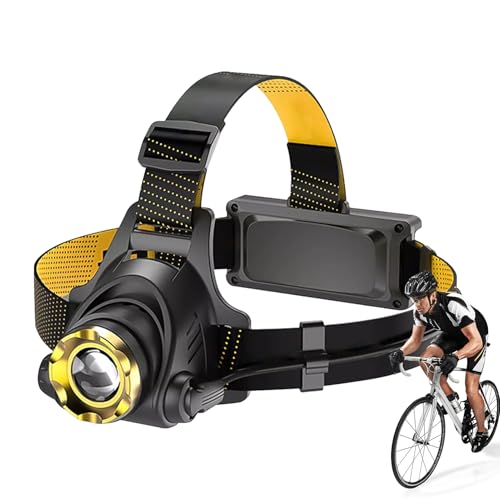 Genérico Linterna Frontal LED | LED De Alto Brillo 3 Modos Impermeable - Frontal Con Zoom Ajustable E Impermeable - Para Aire Libre Senderismo Camping Ciclismo Mochilero Supervivencia Hombres Mujeres