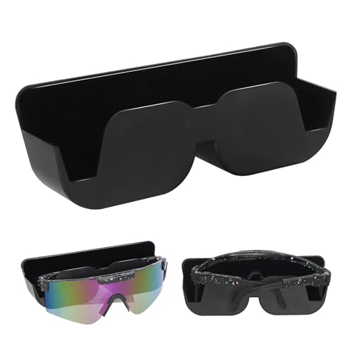Support de lunettes de voiture - 165 mm x 55 mm x 35 mm - Étui à lunettes de soleil de voiture - Support de rangement autocollant avec rembourrage en feutre...