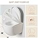SREWOHS PRO Toilettendeckel mit Absenkautomatik, WC Sitz D Form, Klodeckel Weiß, Klobrille Duroplast, ToilettenSitz mit Verstellbaren Scharnieren, Toilet Seat Abnehmbar, inkl. Installationsschablone