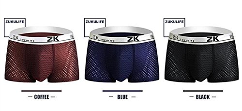 ZUKULIFE Mens Ice Silk Boxer Mesh Briefs, Pack of 34