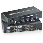 8K@60Hz Dual Monitor Displayport KVM Switch 2 Monitors 2 Computers, USB 3.0 4K@120Hz DP KVM Switch for 2 PCs Share 2 Monitors and 4 Port USB 3.0 to Connect Keyboard, Mouse, Printer and More