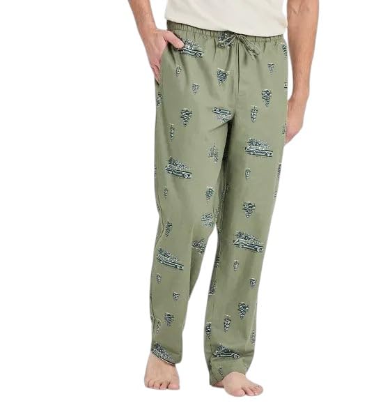 Life is Good. Men's Christmas Tree Classic Sleep Pant, Moss Green