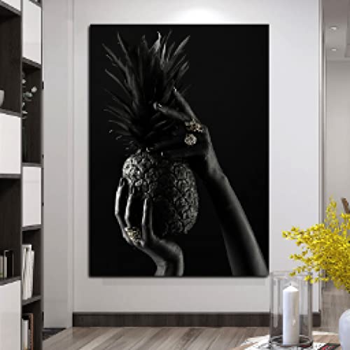 Toile peinture africaine femme noire moderne grand format 70x100cm
