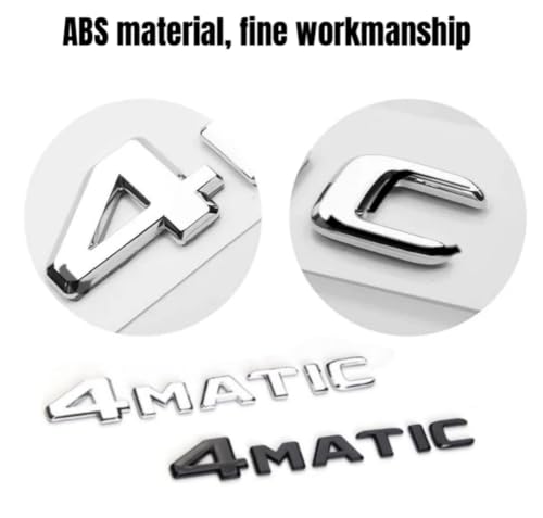 Image of 4Matic Emblem 3D ABS Trunk Logo Badge Decoration Gift Compatible for Mercedes Benz Accessories (Silver 1)
