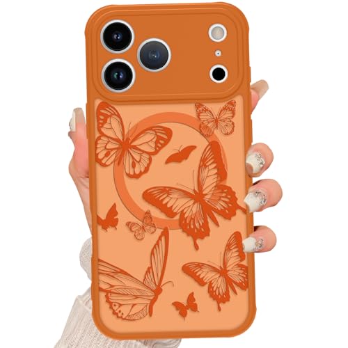 Coque iPhone 17 Pro translucide mate orange antichoc compatible chargeur MagSafe