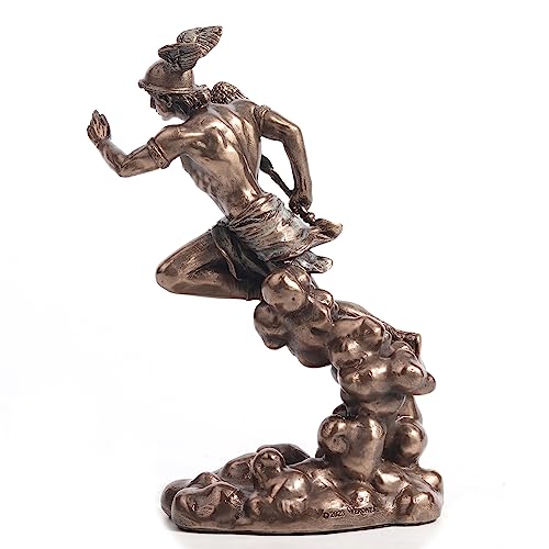Figura decorativa Hermes de resina con acabado bronce 15.56 cm miniatura 3