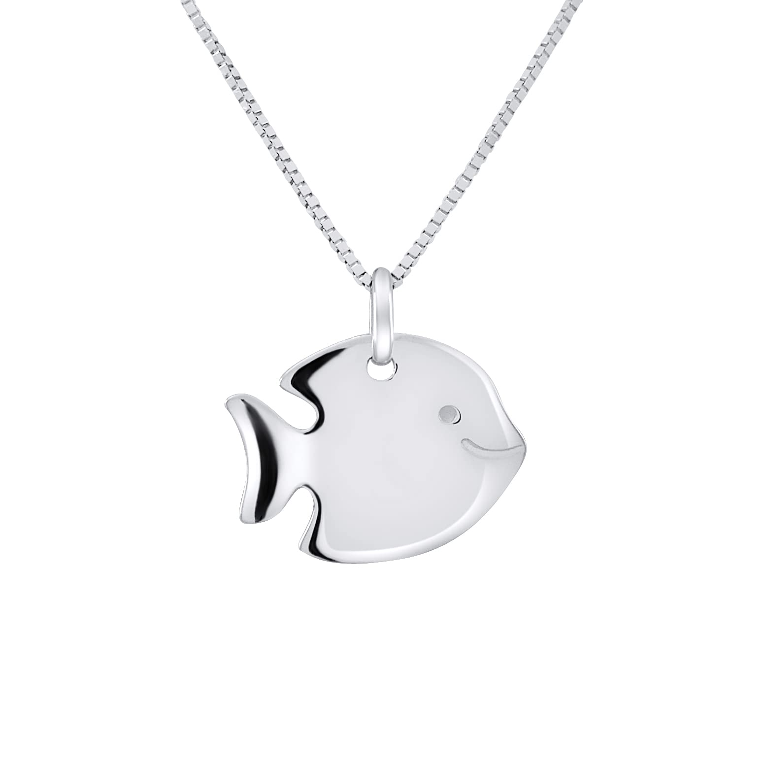 Amours, Bisous & Calins - Pendentif Enfant POISSON - Argent 925-100% Anallergique - Convient pour Enfants de 2 à 12 ans - Bijou Enfant
