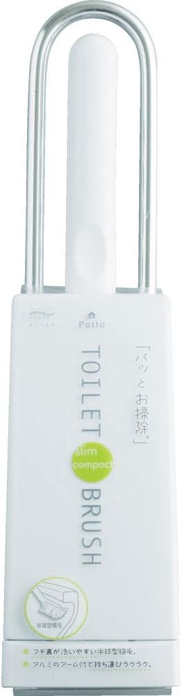 Slim compact toilet brush case with white TP001 (japan import)
