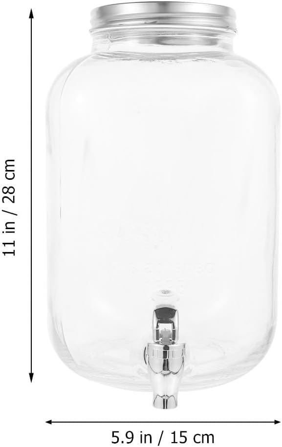 MAGICLULU 5l Glass Juice Jar Beverage Container with Sealed Lid and Spigot, Easy to Clean Reusable Drink Dispenser for Cold Drinks at Wedding Parties or Birthdays Random Color
