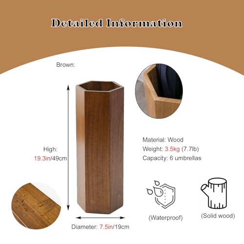 Porte-parapluies en bois de qualité supérieure avec finitions marron épurées