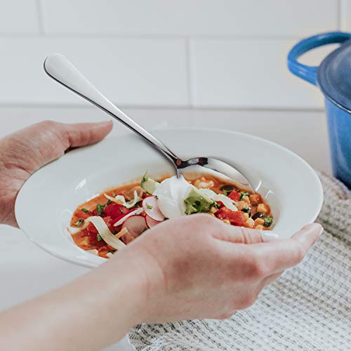 Hiware Dinner Spoons Set, Food Grade Stainless Steel Spoons Silverware for Home, Kitchen or Restaurant - Mirror Polished, Dishwasher Safe, Set of 12, 7.3 Inch - Image 6