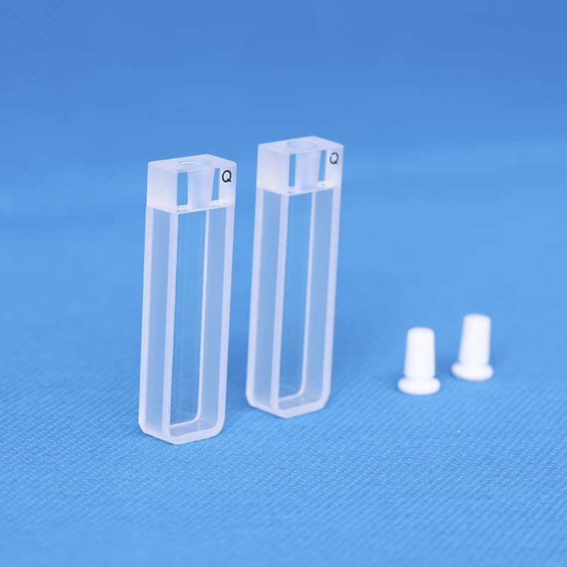 LAB4US UV Quartz 5mm Cuvette Stopper Cap for Spectrophotometer (2pcs) Quartz Cuvette/Cell 5mm(Pathlength: 5mm; Volume: 1.7ml; Spectral Range: 190-2500 nm)