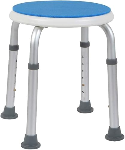Tabouret de douche, chaise de douche, tabouret de bain/douche arrondi, siège de salle de bain portable, chaise élévatrice de baignoire et de douche avec coussinet antidérapant, aide au handicap régl