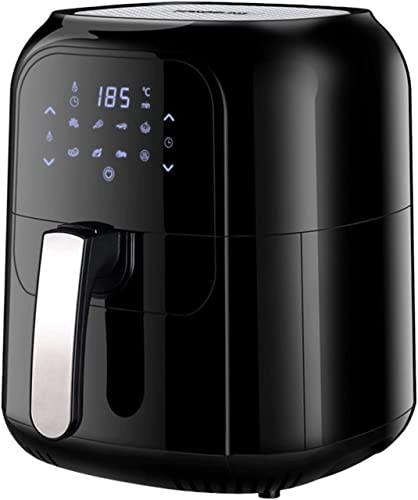 Airfryer Horno Cooker, Airfryer Digital Multifuncional, Airfryer saludable sin aceite, cesta de freidora antiadherente, deshidratador, horno de convección, apagado automático, 1400W (Color: negro
