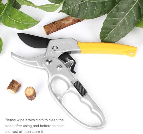 Image of Number-one Pruning Shears, Premium High Carbon Alloy Steel Bypass Garden Pruner with Ratchet Mechanism, Professional Tree Trimmer Scissors & Plant Cutter Secateurs