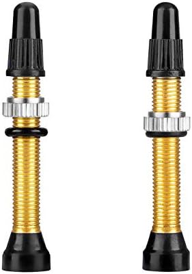 HZJD 2PCS Bike Tubeless Presta Air Valve Stem, Quality Brass Tubeless Presta Valve Stem(40 mm), Valve Core Remover Tool