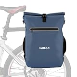 Wiltec Sacoche sac à dos étanche pour porte-bagages bleue – capacité de 20 L – en 600D TPU...