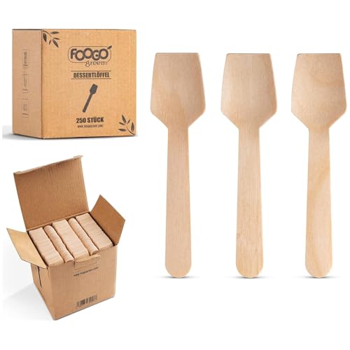 FOOGO Green Einweg-Dessertlöffel 250-teilig