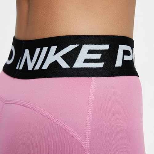 Nike Pro Big Kids' (Girls') Dri-FIT 5" Shorts (Magic Flamingo/White, FB1081-646)4