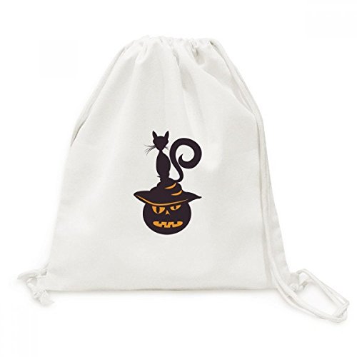 Sac cordon Halloween chat citrouille voyage toile pour adulte et enfant