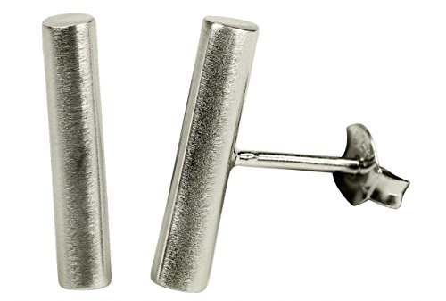 SILBERMOOS Pendientes Palillos cilíndricos mate Plata esterlina 925