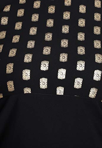 Image of Women's Crepe Printed Straight Kurti (ALC4039BLK Black X-Small)