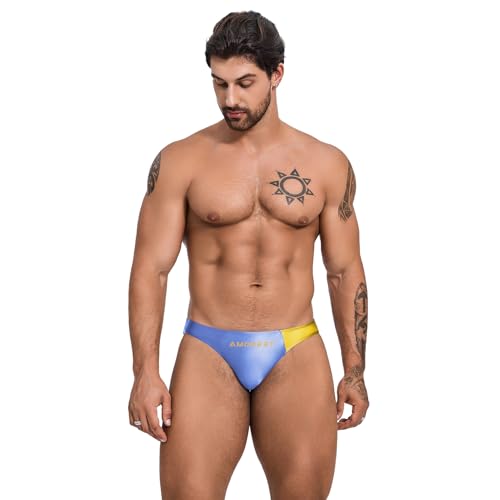Oceanus Series Color-Blocked Swimming Trunks Spandex Triangle Sexy Fashion Vacation Navy Style Beach spa（511）2