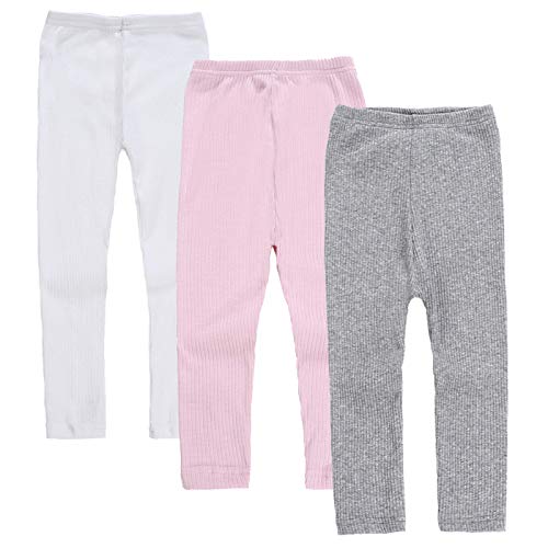 3 Pack Baby Toddler Girls Leggings Cotton Stretch Ankle Knit Pants Winter Warm Footless Tights pantyhose 2-6T