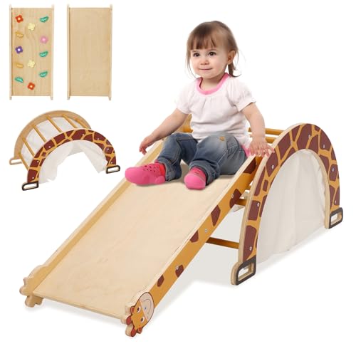4-in-1 Arch Climbing Set with Slide for Toddler, Montessori Baby Indoor Climber with Ramp & Rocker, Jungle Gym Playground for Kids - Image 7