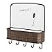 mDesign Dry Erase Board with Mail and Key Organizer for Kitchen, Hallway, Entryway - Wall Mount, Bronze